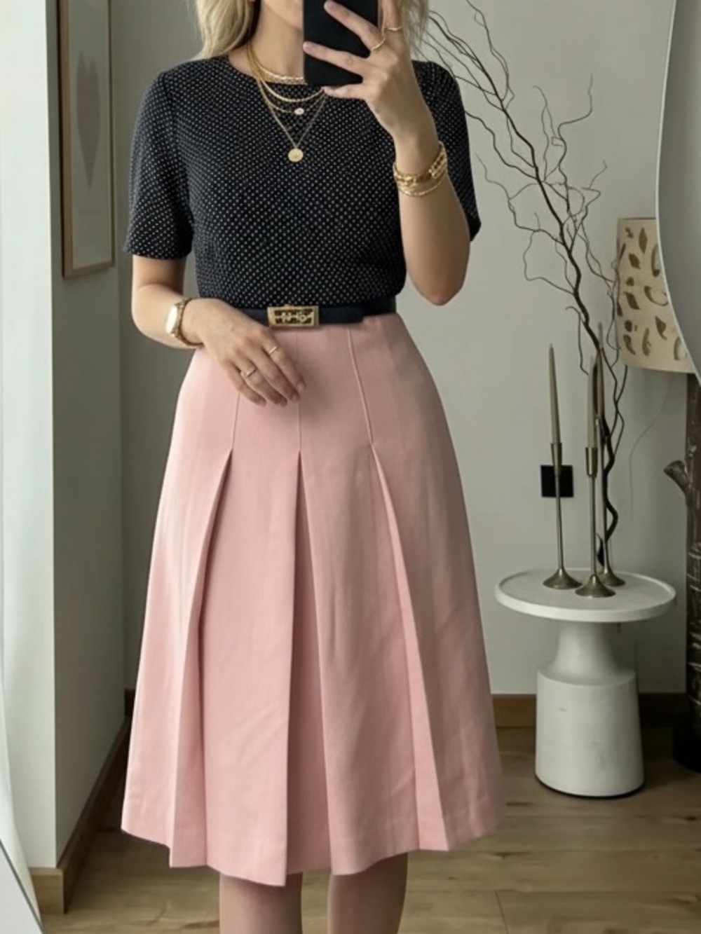 🌸 Vintage Faux Two-Piece Midi Dress 🌸